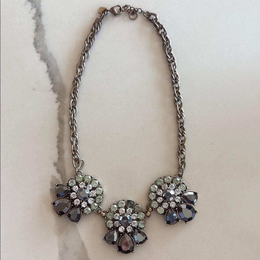Banana Republic Silver Necklace with Intricate Design